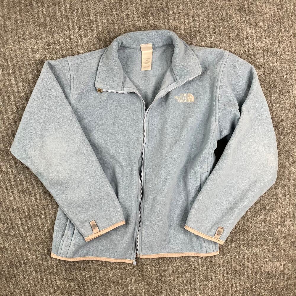 The North Face Jacket Womens Size S Blue‎ Fleece Full Zip Lightweight Outdoor